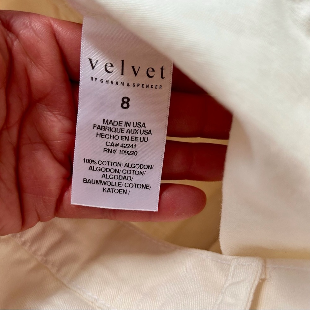 Velvet By Graham & Spencer Brylie Ivory Cotton Twill Pants - Picture 14 of 16